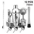 thumbnail image 1 of Coctelera Coctelera Set Regalo, 12 Piezas Coctelera Bar Set Bar Accesorios Coctelería Set Grande 750 Ml Bartender con Soporte Acero Inoxidable Cócteles Adepaton 2034127, 1 of 9