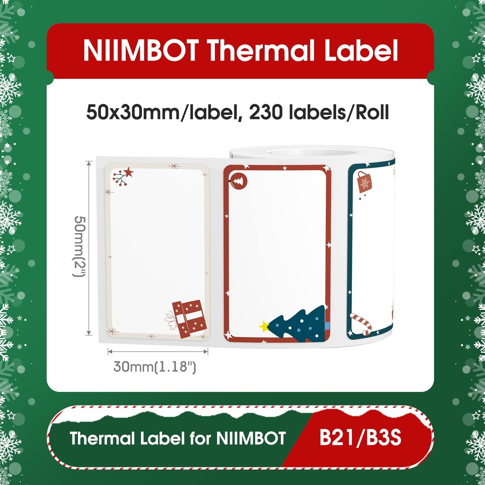 Niimbot B21 B3s Étiquette Thermique 2 Rouleaux, Étiquette Auto