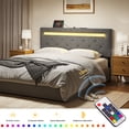 thumbnail image 4 of FABATO Cabecera Matrimonial con Luz LED y 2 Puertos USB - De Tela de Lino Acolchonada y Altura Ajustable - Ideal para Mueble para Recamara (Matrimonial), 4 of 4