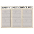 thumbnail image 3 of AARCO Products DCC4872-3RHI Enclosed Aluminum Framed Bulletin Board With Header- Illuminated, 3 of 3