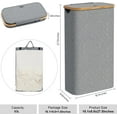 thumbnail image 3 of HBlife 63L Slim Laundry Hamper with Lid and Inner Removable Bag, Gray, 3 of 7
