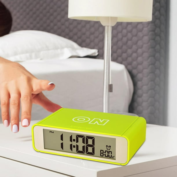 Reloj despertador Digital Reversible con encendido y apagado pantalla funcion de repeticion 12 24H para habitacion de ninos oficina taller amarillo verde Bodega Aurrera en linea