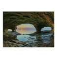 thumbnail image 1 of Natural Cave Cutting Board, Horizon View from Mossy Invisible Big Grotto by the Sea up Rocks Photo, Decorative Tempered Glass Cutting and Serving Board, Small Size, Green Blue, by Ambesonne, 1 of 1