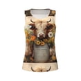 thumbnail image 4 of Lsque Bucket Flower Cow Printed Workout Tank Tops for Women, Athletic Sports Tank Tops, Compression Sleeveless Dry Fit Shirts,Sleeveless Yoga Shirt-XX-Large, 4 of 9