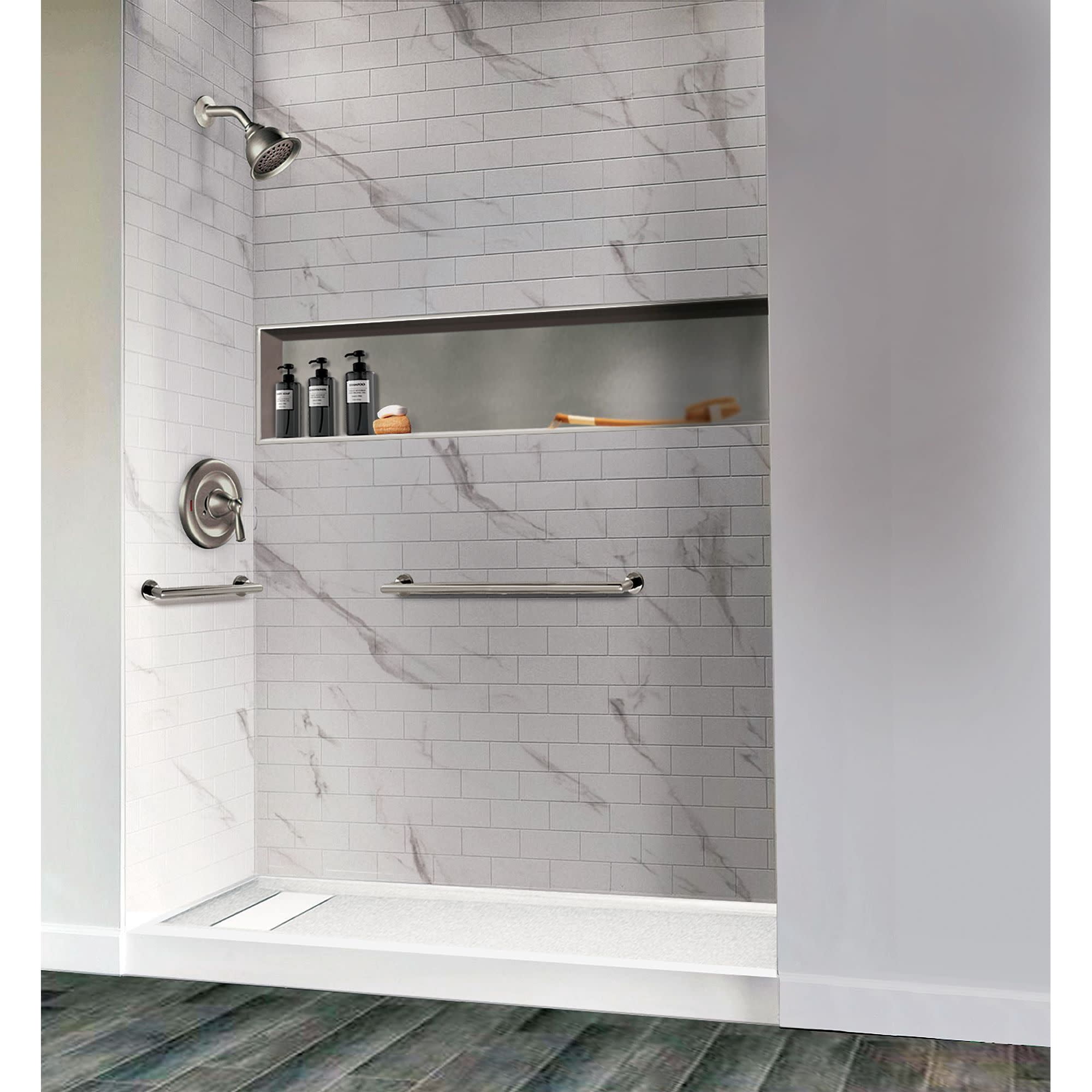Transolid STH1414 14-in. Recessed Stainless Steel Shower Storage Pod, Stainless Steel