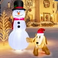 thumbnail image 2 of Costway 6 FT Tall Inflatable Snowman and Dog Set Christmas Decoration w/ LED Lights, 2 of 10