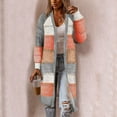 thumbnail image 2 of Puntoco Women Clearance,Women Cardigan Comfy Stylish Stitching Long Sleeve Sweater Long Cardigan, 2 of 3