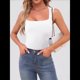 thumbnail image 4 of Camisetas Sin Mangas con Cuello Cuadrado para Mujer, Elegantes, de Verano, Sin Mangas, Ajustadas, A , para Salir XS, 4 of 9