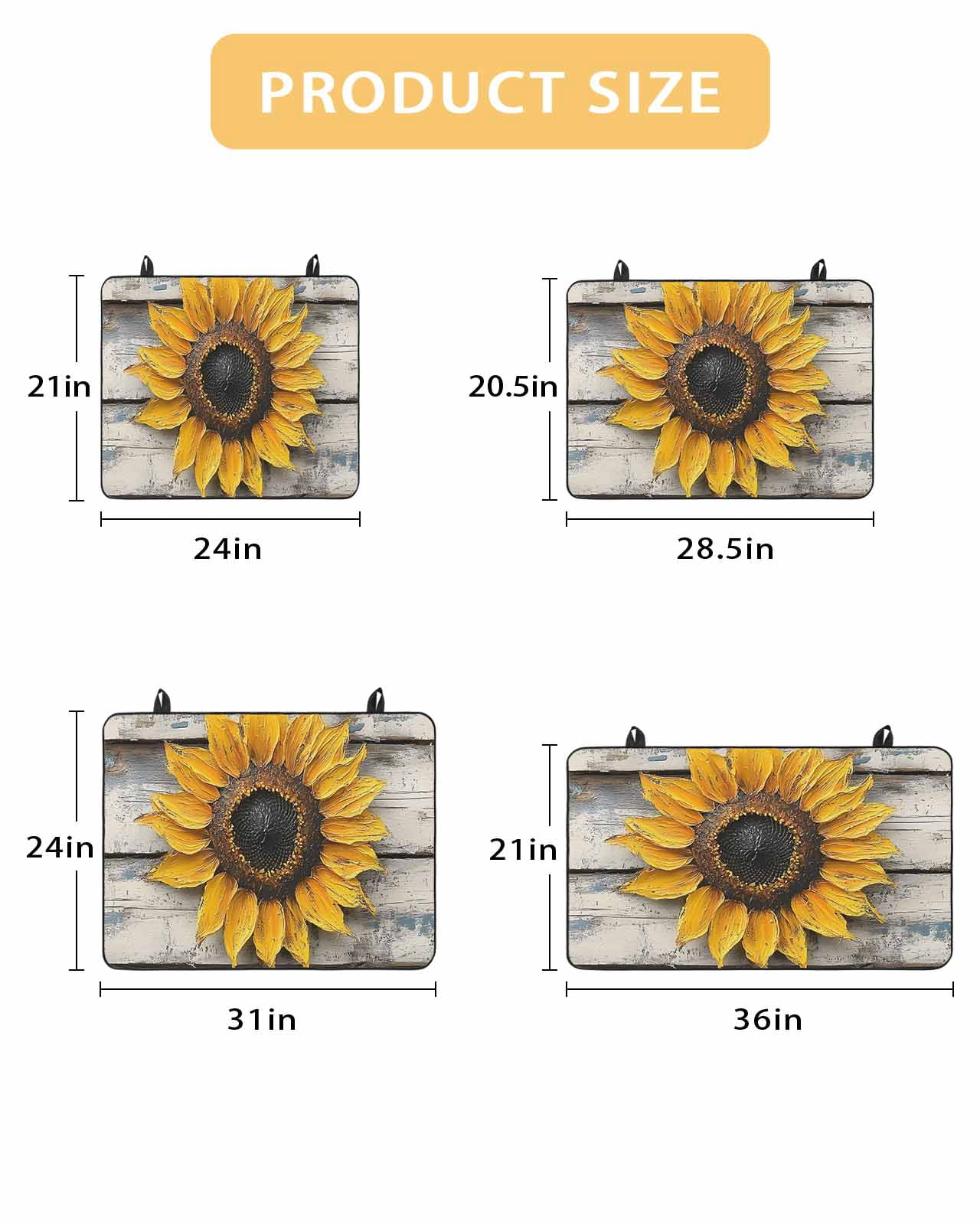 nqOlkjepod Large Induction Cooktop Protector Mat 24"x21", Sunflowers Stove Top Covers for Electric Stove, Retro Farmhouse Floral Leaves Wooden Grain Stove Burner Cover Mats, Glass Top Stove Cover