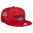 thumbnail image 3 of Men's New Era Scarlet Ohio State Buckeyes Split Panel 9FIFTY Snapback Trucker Hat, 3 of 5