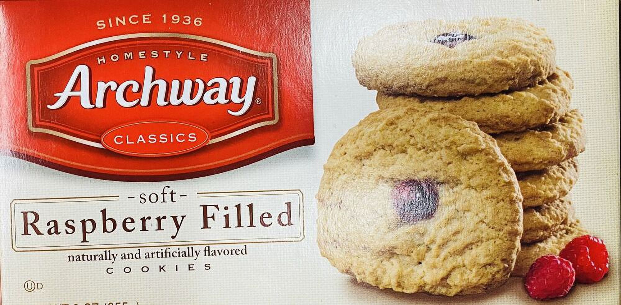 4x Archway Homestyle Classics Soft Raspberry Filled Cookies 9 Oz - 4 BOXES BULK