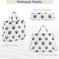 thumbnail image 6 of FORMRS Womens Corduroy Tote Bag Crossbody Shoulder Handbag with Pocket, Black Cartoon Cat Paw, 6 of 7