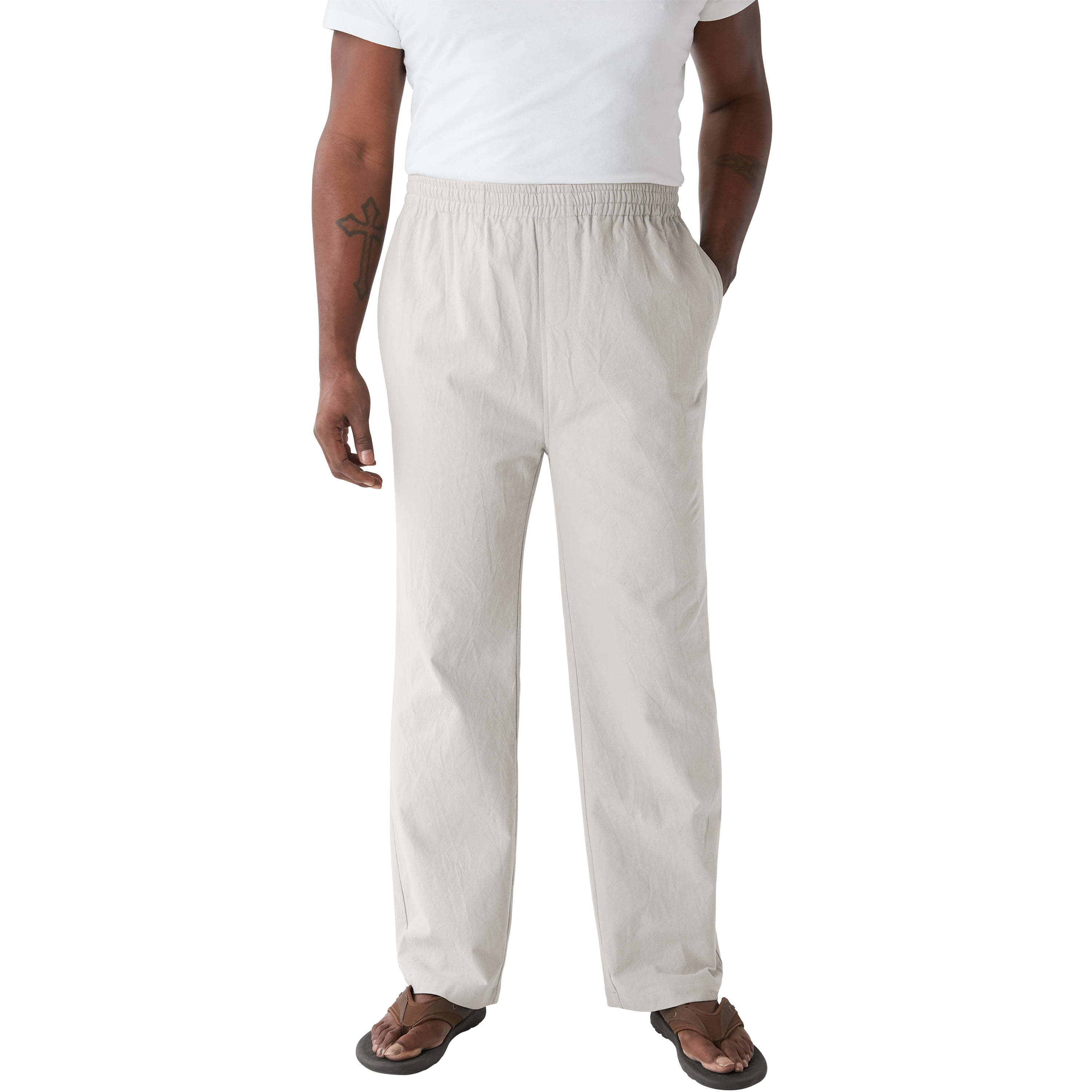 KingSize Mens Big & Tall Elastic Waist Gauze Cotton Pants 