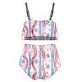 thumbnail image 4 of Qingpeng Women's Ruffled High Waisted Bikini Set Two Piece Swimsuit for Independence Day Patriotic Star Print Bathing Suit Beach Swimwear, 4 of 5