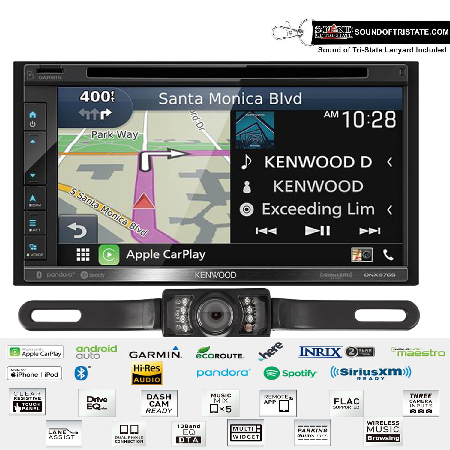 ontsmettingsmiddel openbaar Grap Kenwood DNX576S 6.8" Navigation Receiver system w/ built-in Garmin  navigation system - Walmart.com