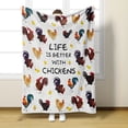 thumbnail image 4 of Contemporary Chicken Theme Decor Throw Blanket All Season Cozy Digital Print Rooster Pattern Multipurpose Knitted Soft Comfort Machine Washable Farmhouse Style Decor Blanket, 4 of 5