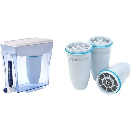 

ZeroWater Official 5-Stage Water Filter for Replacement NSF Certified to Reduce Lead Other Heavy Metals and PFOA/PFOS 6-Pack & ZD-018 ZD018 23 Cup Water Filter Pitcher with Water