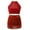 Red for Kid, variant on Women and Girls Sleeveless Crop Tops with Tassel Skirt Set for Latin Jazz Ballet Dancewear