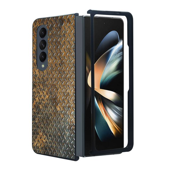 ANJ  Protective Snap-On Design Printed Case Compatible with Samsung Galaxy Z Fold 4 - Rustic Steel Plate
