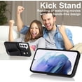 thumbnail image 4 of Design for Samsung Galaxy S22 Plus 5G Phone Case with Screen Protector Adjustable Wrist Strap Kickstand Credit Card Slot Slim Shockproof Hybrid Rugged Protective Cover for Women Men 6.6 inch Black, 4 of 14