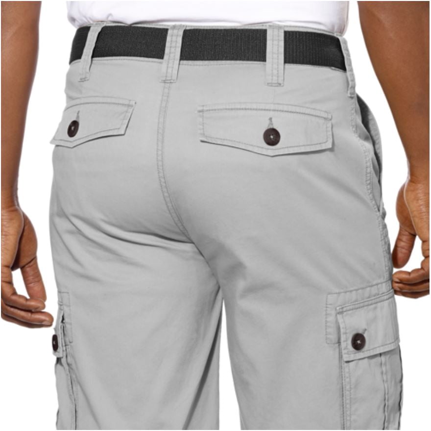 Wearfirst Men's Cargo Short With Belt, Variety (32, Dark Denim