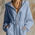 thumbnail image 4 of QQZ Wide Leg Hooded Jumpsuit For Women, Zip Front Elastic Waist Corduroy Casual Jumpsuit For Loungewear Vacation Daily Wear, 4 of 6