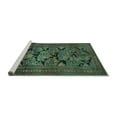 thumbnail image 2 of Ahgly Company Machine Washable Indoor Rectangle Persian Turquoise Blue Traditional Area Rugs, 4' x 6', 2 of 4