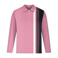 thumbnail image 3 of Felirenzacia Big and Tall Men's Breathable Performance Golf Polo, Short Sleeve Soft Knit Active Striped Shirt, Pink,3XL, 3 of 4