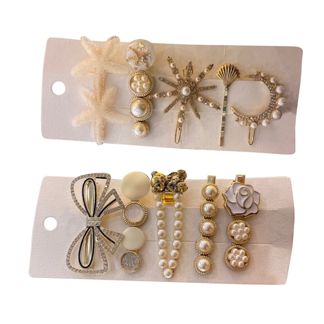 10 Piezas De Perlas De Cristal Horquilla Con Estilo Elegante Decorativo Hecho A Mano Estrella Mar Pinza De Pelo Conjunto De Captura De Pelo Para Cabello Grueso O Fino Fiesta Diaria Viaje