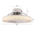 thumbnail image 3 of 23" Modern Indoor Enclosed Bird-Nest Flush Mount LED Bulb Ceiling Fan w/ Light ＆Remote Control White, 3 of 10