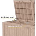 thumbnail image 6 of Miniyam 180 Gallon Resin Deck Box, Outdoor Storage Box, Gardening Tools, Lockable, Waterproof, Light Coffee, 6 of 7