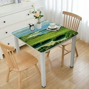 Beach Golf Square Polyester Tablecloth, Print Waterproof Oil-Proof Dust-Proof Decorative Tablecloth