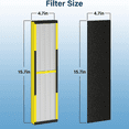 thumbnail image 4 of FLT4825 Replacement Filter for Germ Guardian Air Purifier, for AC4825 AC4850, 4 True HEPA + 16 Carbon Filters, 4 of 7