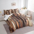 thumbnail image 3 of Manfei Old Wooden Strip 7-Piece Bedding Comforter Set,Rustic Farmhouse King Bedding Sets,Brown Beige Bed Sheets For Teens,Ultra Soft Home Decor Reversible, 3 of 8