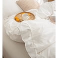 thumbnail image 4 of Move Over White Ruffle Pillow Shams Queen Ruffled Pattern White Boho Standard Pillowcases 100% Washed Microfiber, 4 of 7