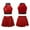 Red, variant on iiniim Kids Girls Sequins Letters Printed Crop Tank Top with Pleated Skirt Ballet Jazz Hip Hop Dance Costume Size 2-12 Hot Pink 5-6