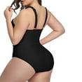 thumbnail image 3 of Womens Front Cross Plus Size One Piece Swimsuits Tummy Control Keyhole Bathing Suits Swimwear, 3 of 6