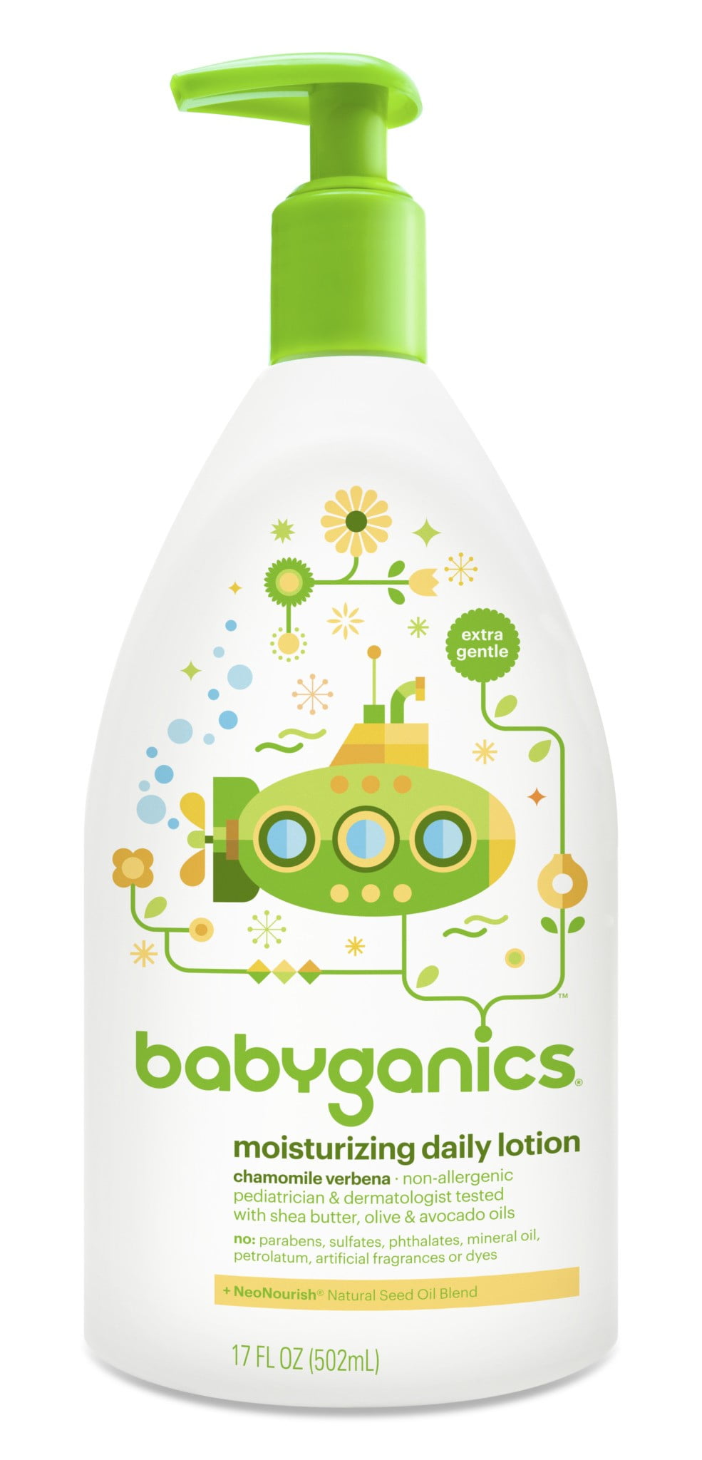 Babyganics Moisturizing Daily Lotion, Chamomile Verbena, 17 fl oz