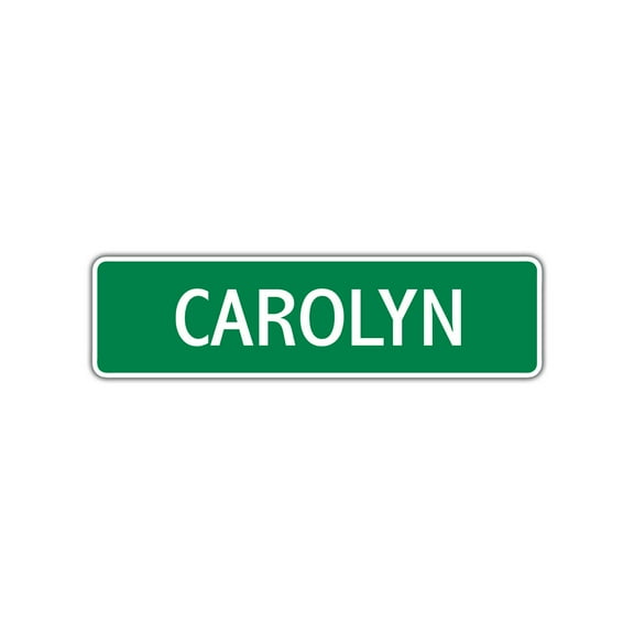 Carolyn Girls Children Indoor Outdoor Unique Name Letter Printed Label Wall Plaque Decoration Aluminum Metal Sign 4"x13.5"