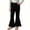 Black, variant on SHTXOZHI Girl's Stretchy Casual Pants High Waist Cute Print Flared Pants Lace Trim Vacation Party Soft Bottoms