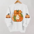 thumbnail image 4 of Ynynloco Women's Pumpkin Graphic with Bow Sweatshirts Crewneck Casual Fall Long Sleeve Tops, 4 of 7