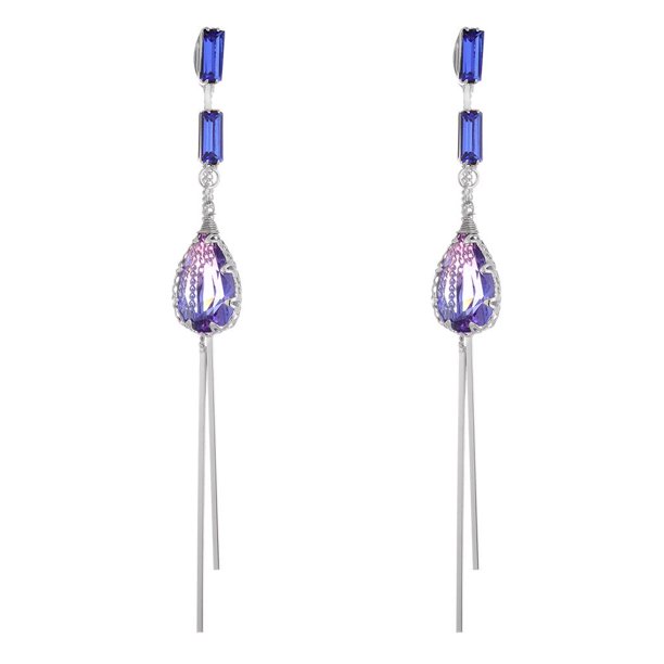 s mujeres de cadena lineales cuelgan pendie de aleación azul Sunnimix Pendientes colgantes de gota