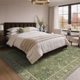 thumbnail image 5 of DEORAB 8x10 Area Rugs Persian Olive Green Low Pile Lightweight Machine Washable Non Slip Indoor Floor Mat for Living Room, Bedroom Decor, 5 of 6