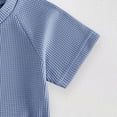 thumbnail image 7 of Splozh Boys Summer Outfit T-Shirt + High Waist Shorts Baby Boy Waffle Knit Set Toddler Kids,Blue,2-3 Years, 7 of 7