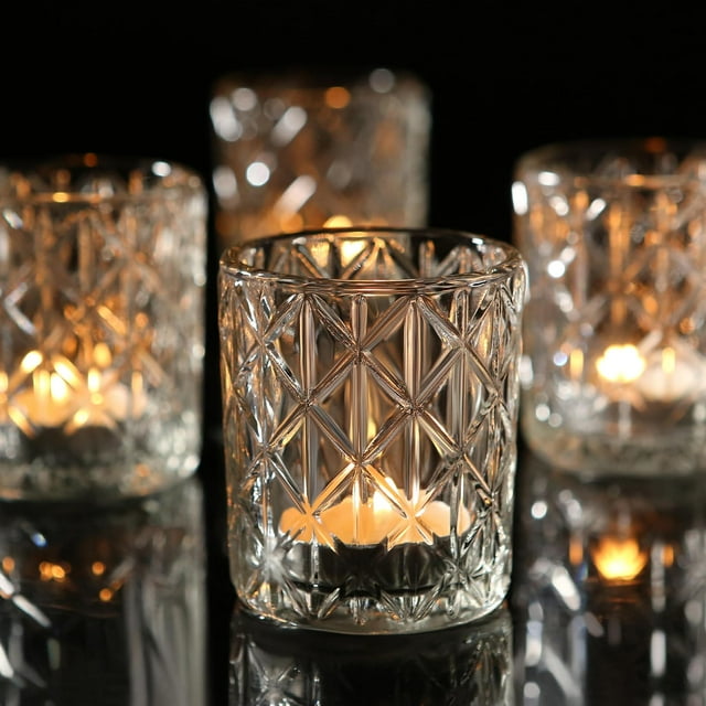 Juego de 48 portavelas Votive Vintage de cristal Uniteland