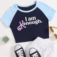 thumbnail image 3 of I Am Kenough Camiseta corta para mujer, moda Popular para niñas, cuello redondo, mangas cortas, soy suficiente, camisas, 3 of 4