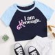 thumbnail image 3 of I Am Kenough Camiseta corta para mujer, moda Popular para niñas, cuello redondo, mangas cortas, soy suficiente, camisas, 3 of 4