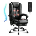 thumbnail image 4 of Massage Office Chair with Heat & 6 Vibration Points - Ergonomic Executive Chair with Footrest, Reclining Backrest & Wheels, 4 of 7