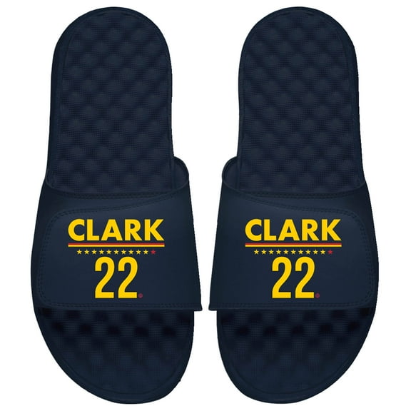 Unisex ISlide Caitlin Clark Navy Indiana Fever Player Number Stack Slide Sandals