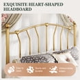 thumbnail image 5 of Amolife Full Bed Frame, Metal Platform Bed with Heart-Shaped Headboard and Footboard, 12.6'' Under-Bed Storage Space, No Box Spring Needed, Gold, 5 of 11